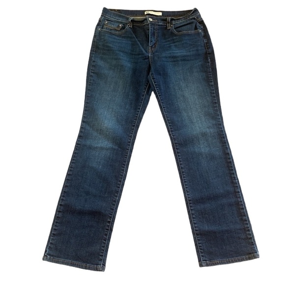 Levi's 505 Straight Leg High Rise Back Flap Pocket Blue Jeans‎ Size 10 - Picture 1 of 9